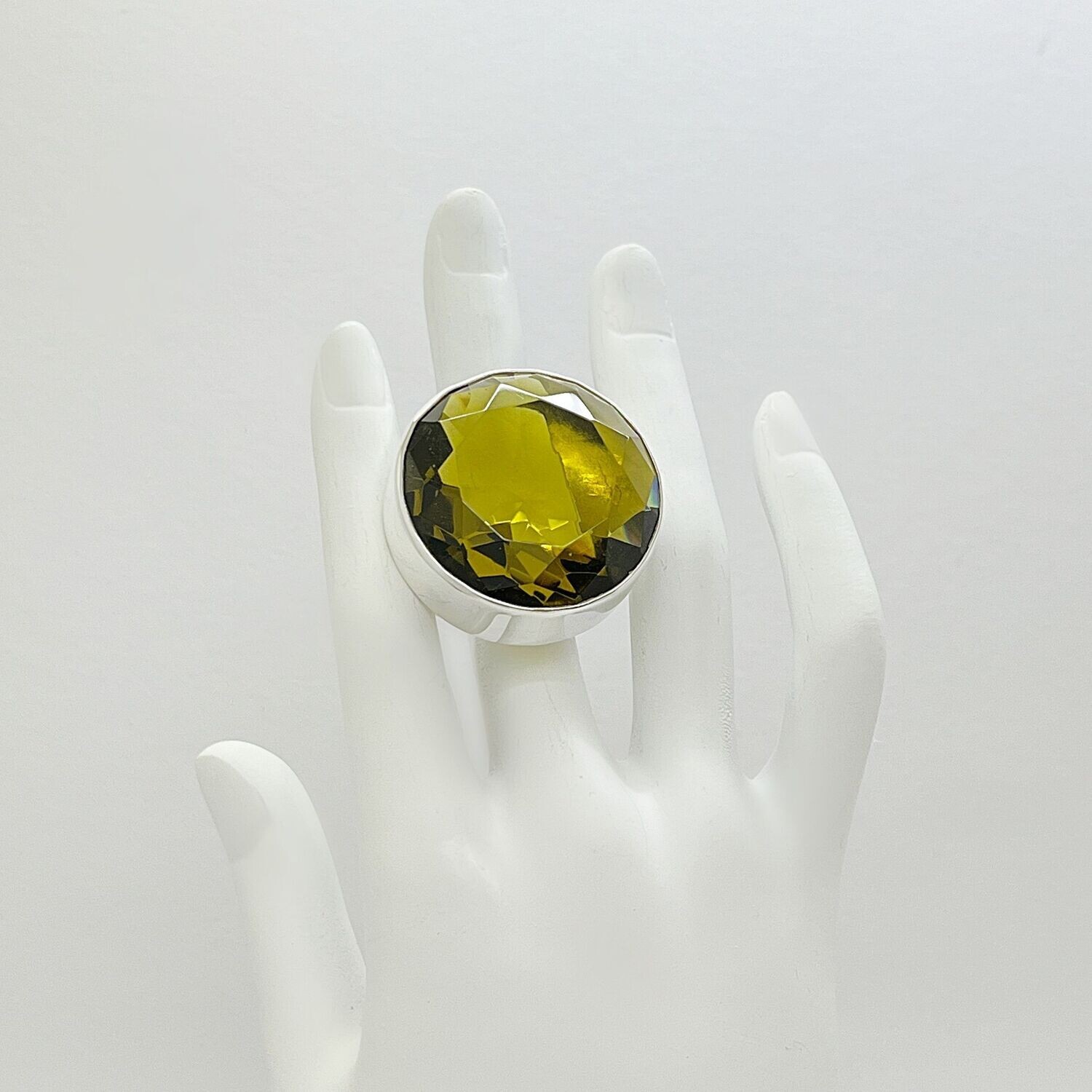 Ring Obsidian rund  goldbraun - 3 cm