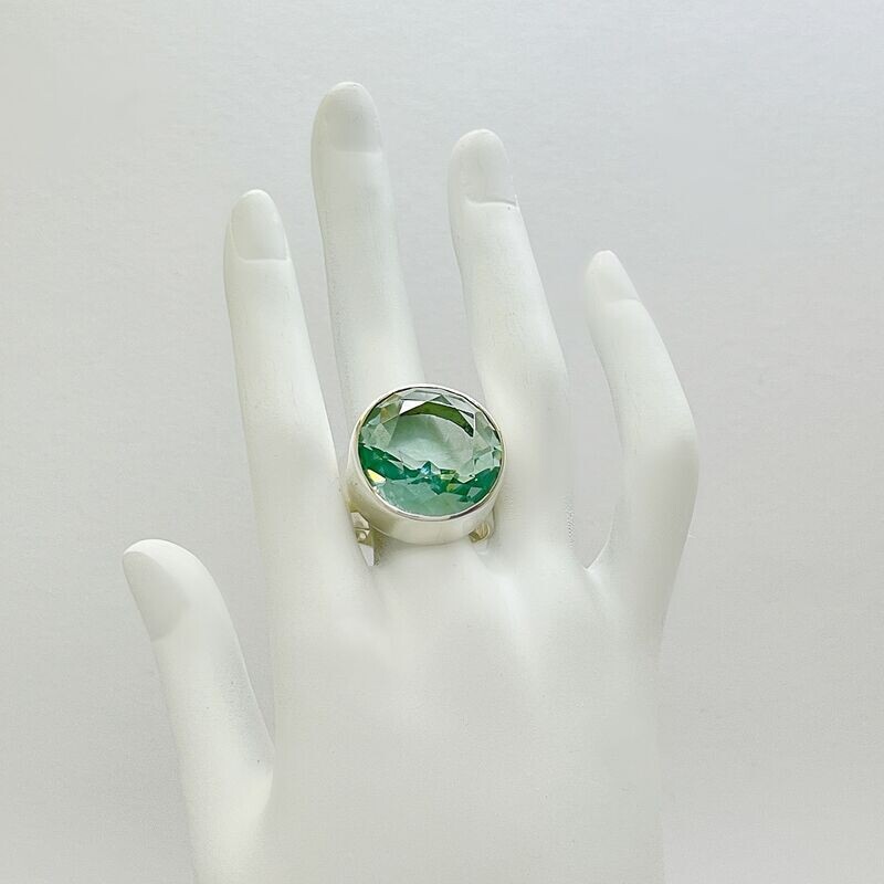 Ring Obsidian rund meerblau - 1,5 cm Ring Obsidian rund meerblau - 1,5 cm