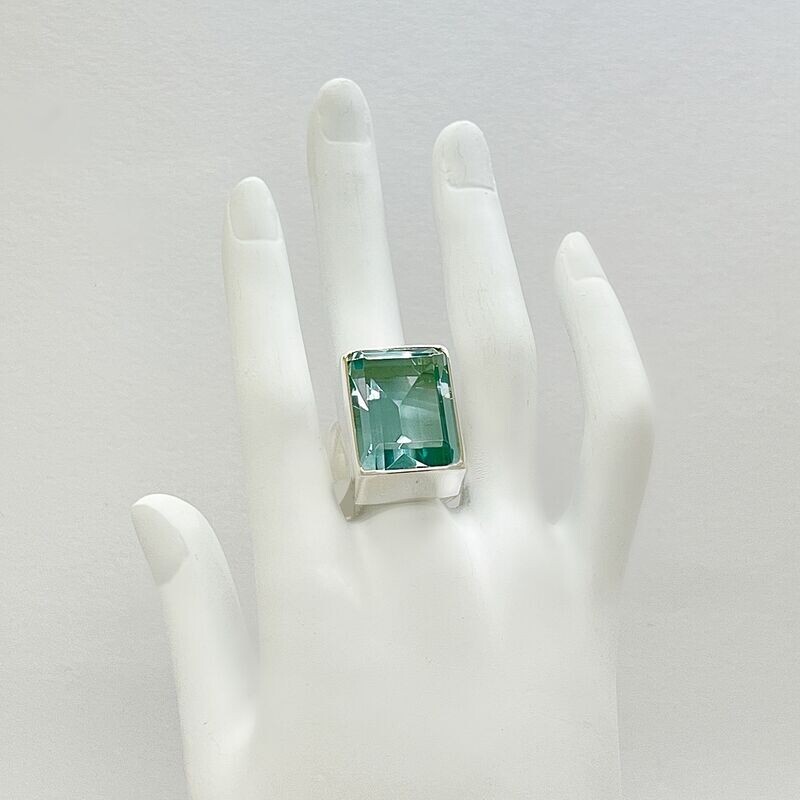 Ring Obsidian meerblau rechteckig - 1,5 x 2 cm Ring Obsidian meerblau rechteckig - 1,5 x 2 cm