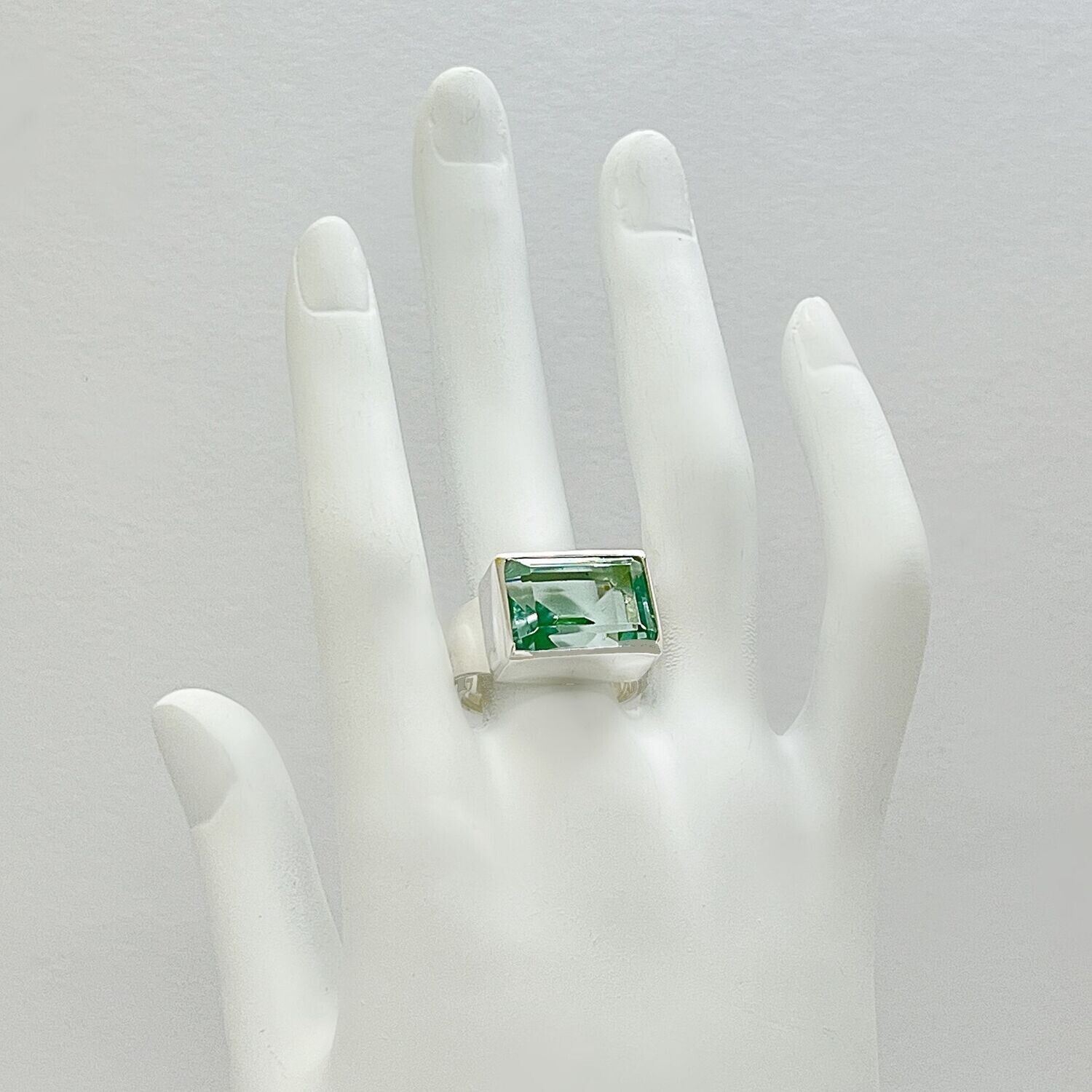 Ring Obsidian meerblau rechteckig - 1 x 1,5 cm