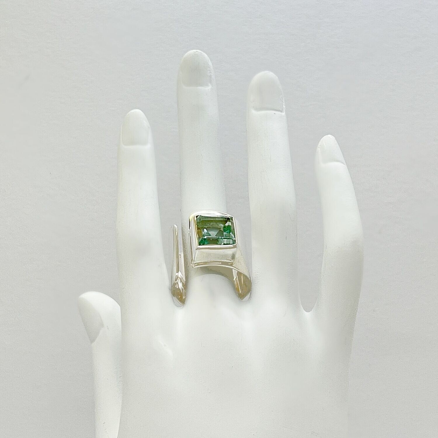 Ring Obsidian meerblau 'stay open" - 1 x 1 cm