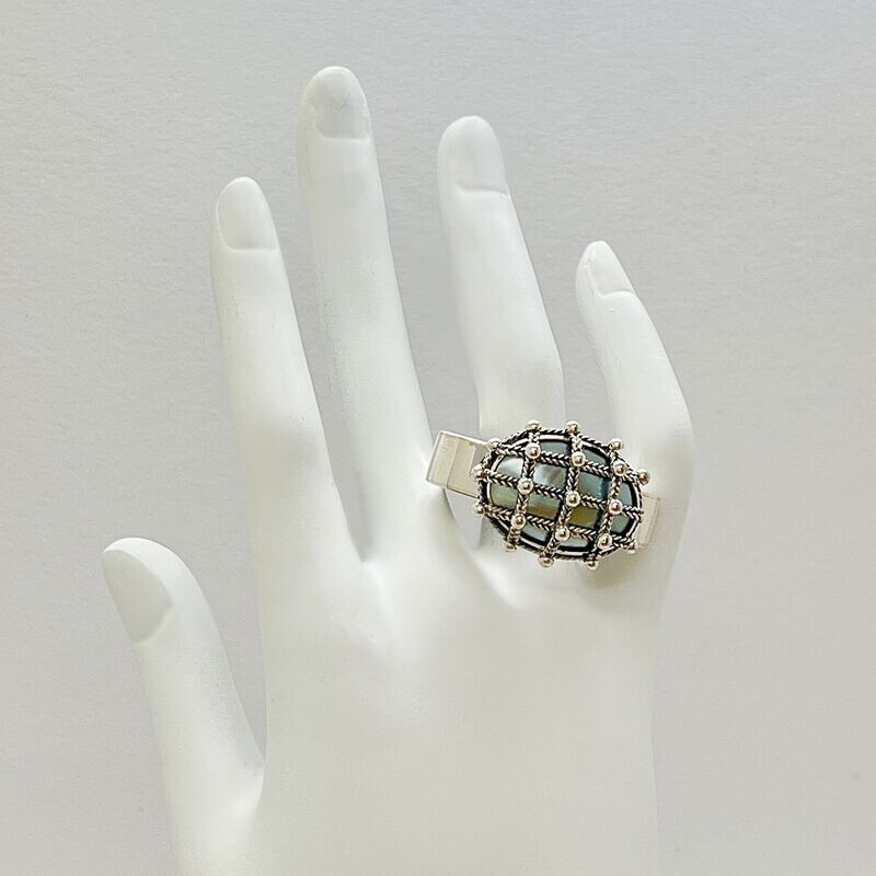 Ring Nautilus Muschel oval Ring Nautilus Muschel oval "fence" - 1,5 x 2 cm
