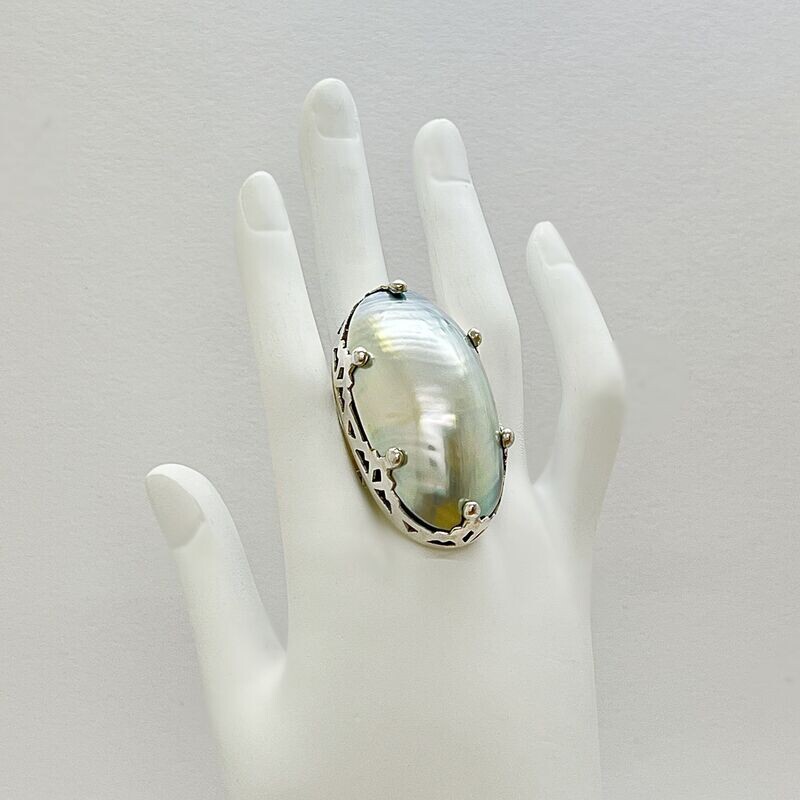 Ring Nautilus Muschel oval Ring Nautilus Muschel oval "crown" - 2,5 x 4,5 cm