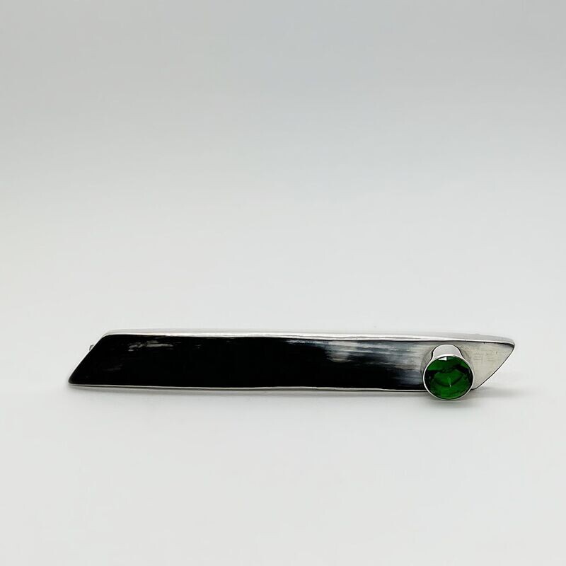 Brosche Horn/Obsidian smaragdgrün - 1,5 cm Brosche Horn/Obsidian smaragdgrün - 1,5 cm