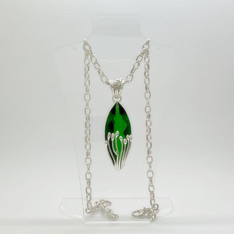 Anhänger Obsidian smaragdgrün Anhänger Obsidian smaragdgrün "waterfall" - 2 x 5 cm