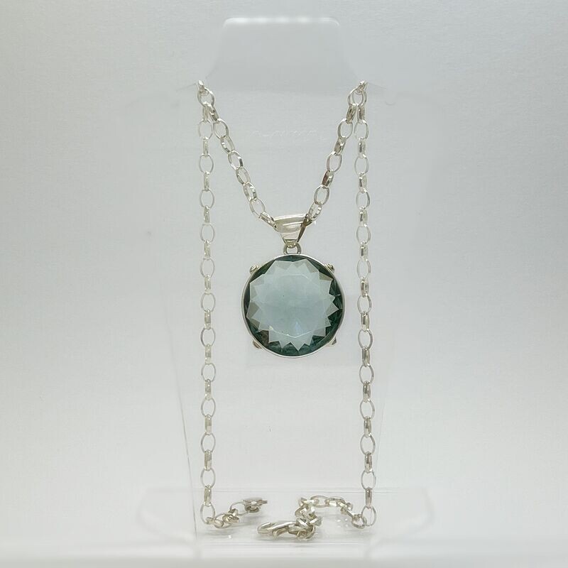 Anhänger Obsidian meerblau rund Anhänger Obsidian meerblau rund "cage" - 3 cm