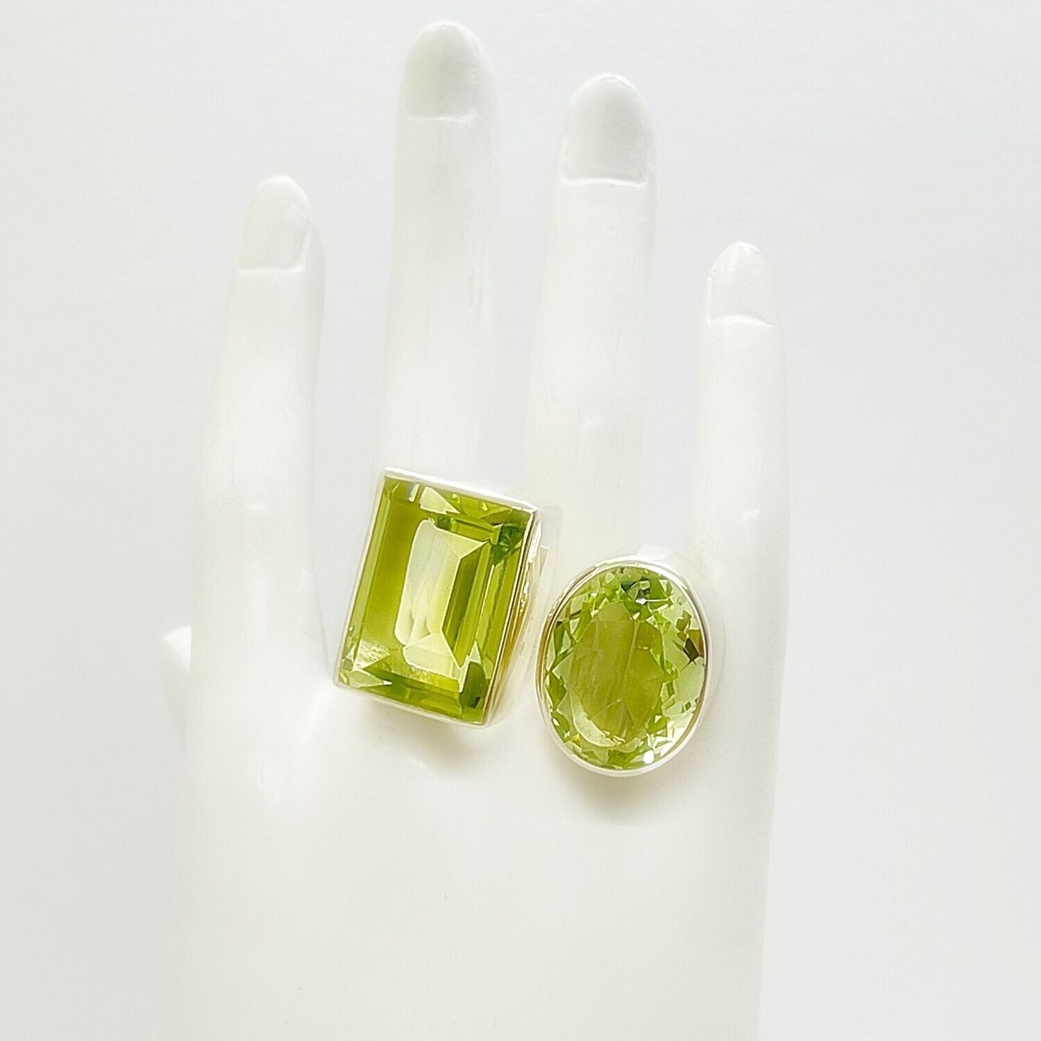 Ring Obsidian lichtgrün "double game"