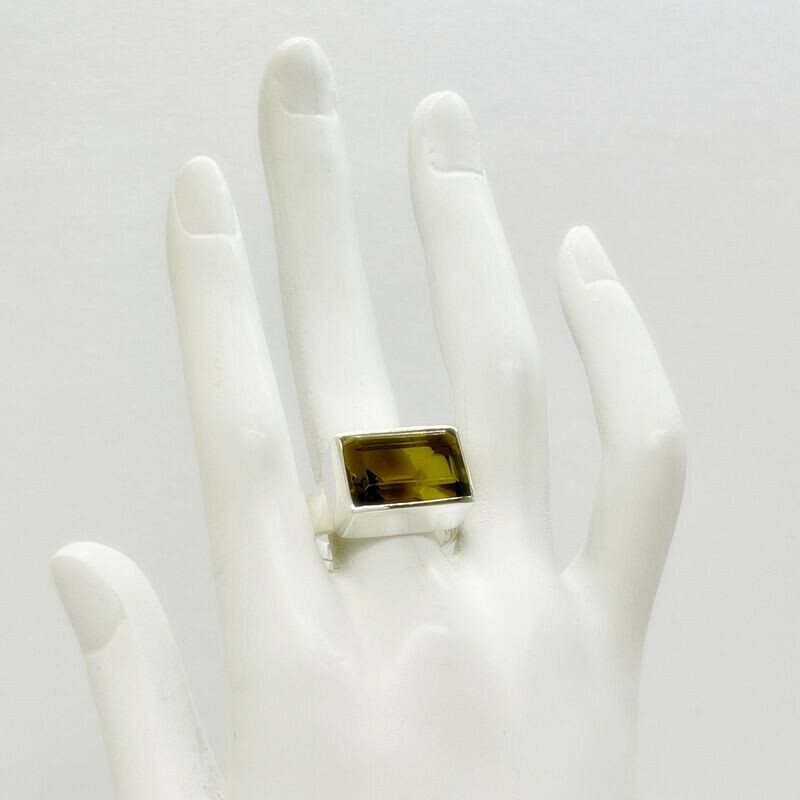 Ring Obsidian goldbraun rechteckig - 1 x 1,5 cm Ring Obsidian goldbraun rechteckig - 1 x 1,5 cm