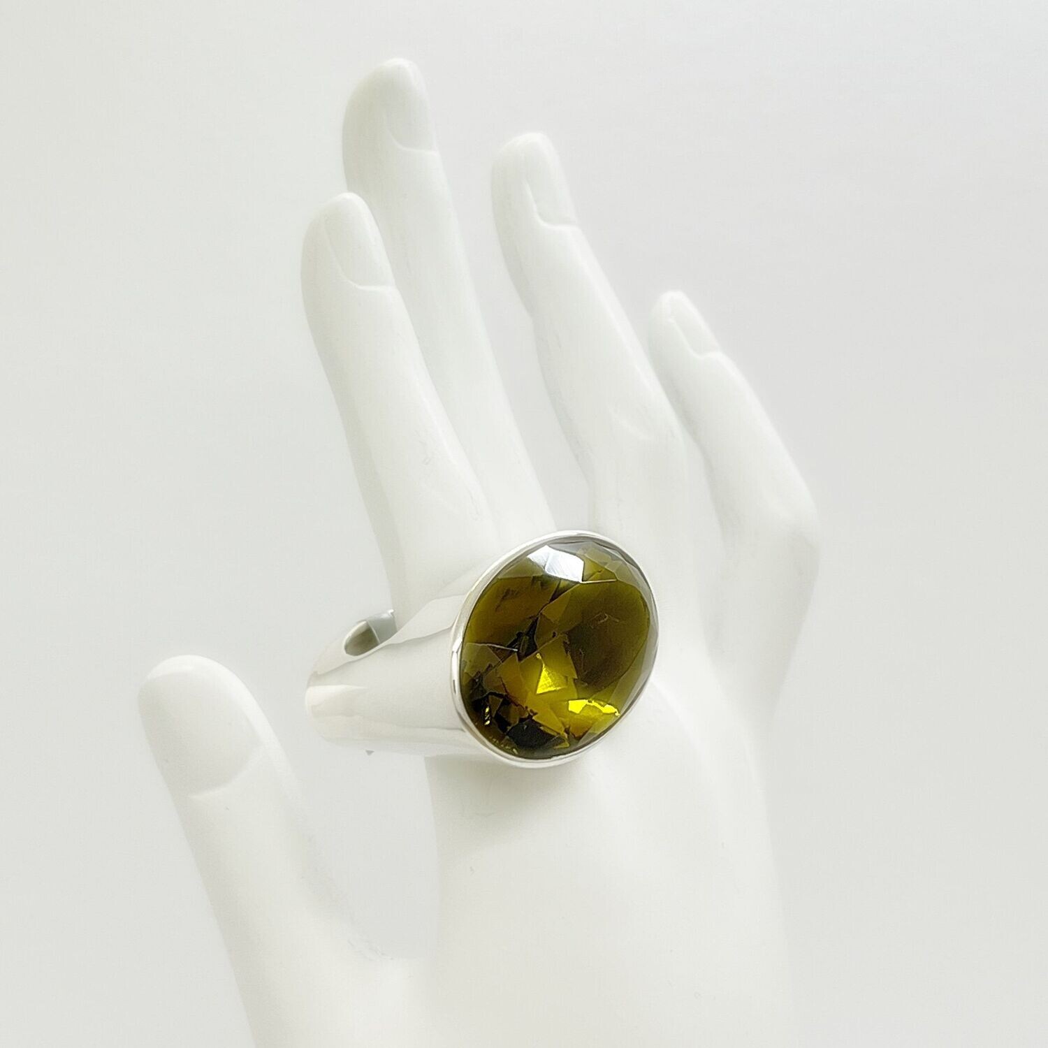 Ring Obsidian goldbraun oval "stand by me" - 2 x 3 cm