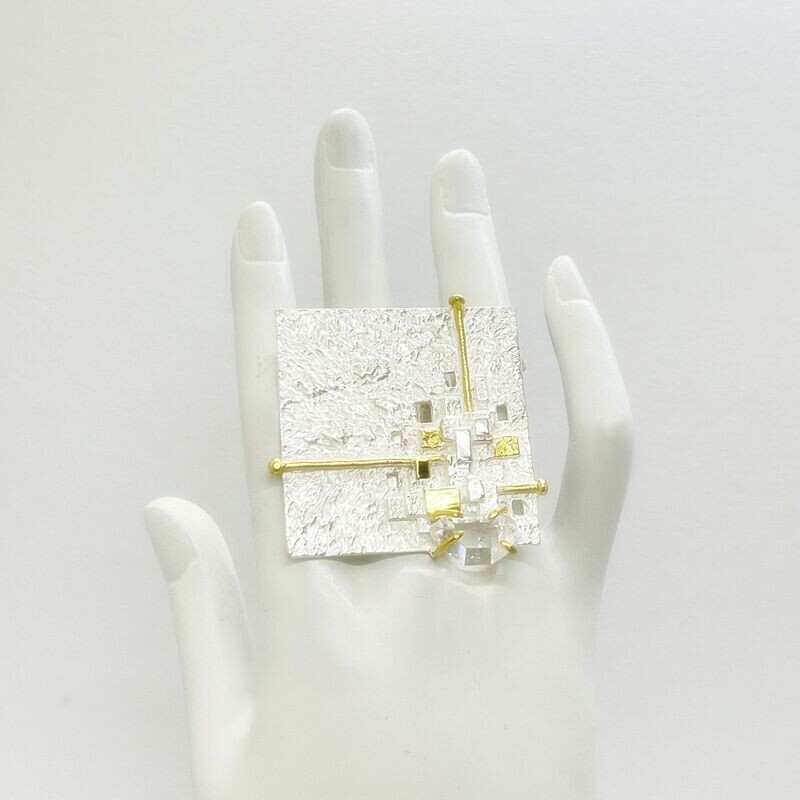 Ring Herkimer Diamant Ring Herkimer Diamant "square" - 4 x 4 cm
