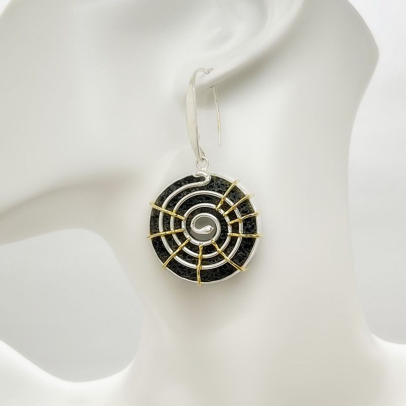 Unikat Ohrhänger Lava Designhook Unikat Ohrhänger Lava Designhook "spiral" - 3 cm