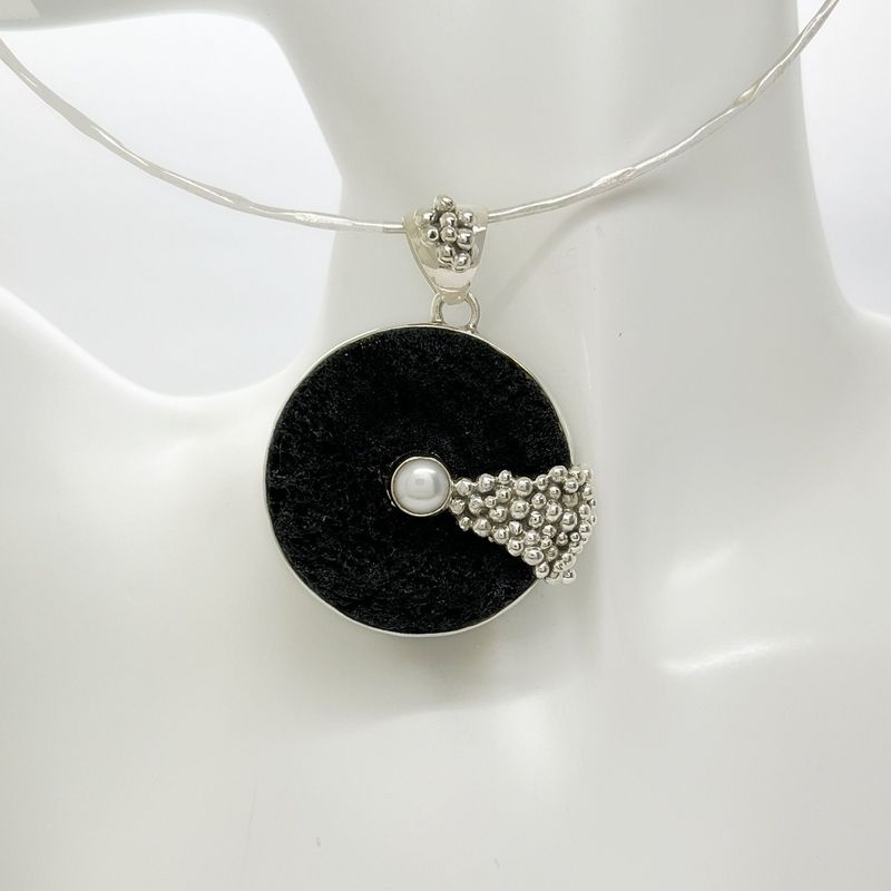 Anhänger Lava/Zuchtperle - 4 cm Anhänger Lava/Zuchtperle - 4 cm