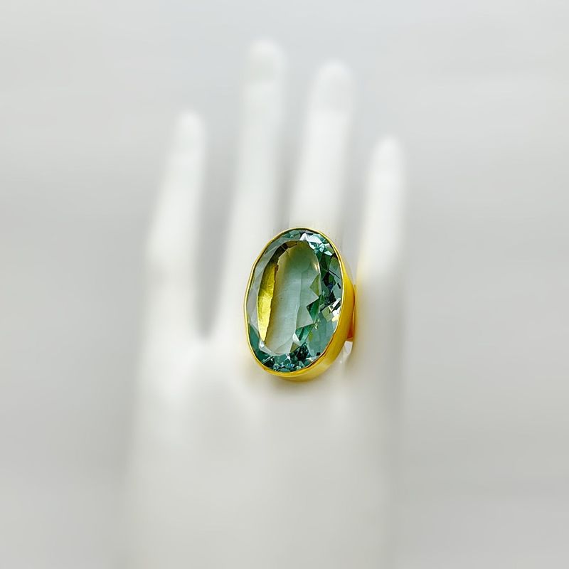 Ring Obsidian meerblau oval 2 x 3 cm Ring Obsidian meerblau oval 2 x 3 cm