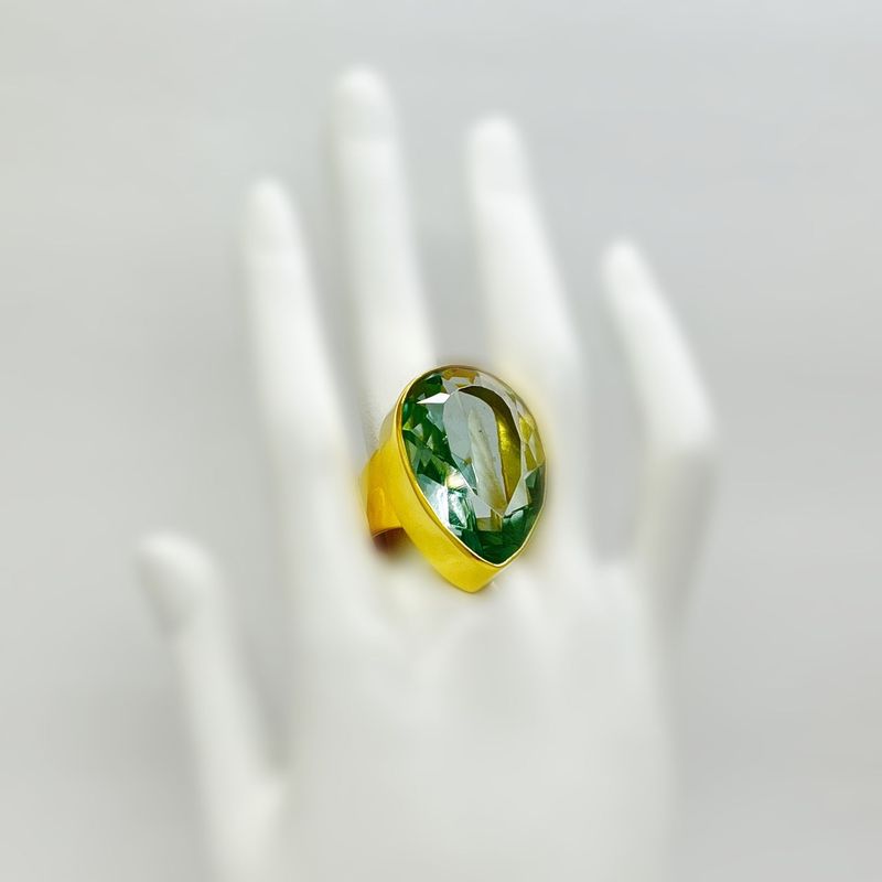 Ring Obsidian meerblau tropfen 2 x 3 cm Ring Obsidian meerblau tropfen 2 x 3 cm
