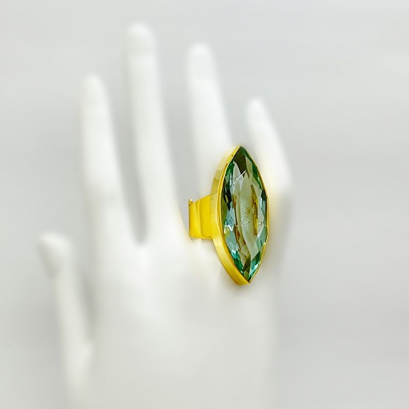 Ring Obsidian meerblau Navette - 1,5 x 4 cm Ring Obsidian meerblau Navette - 1,5 x 4 cm