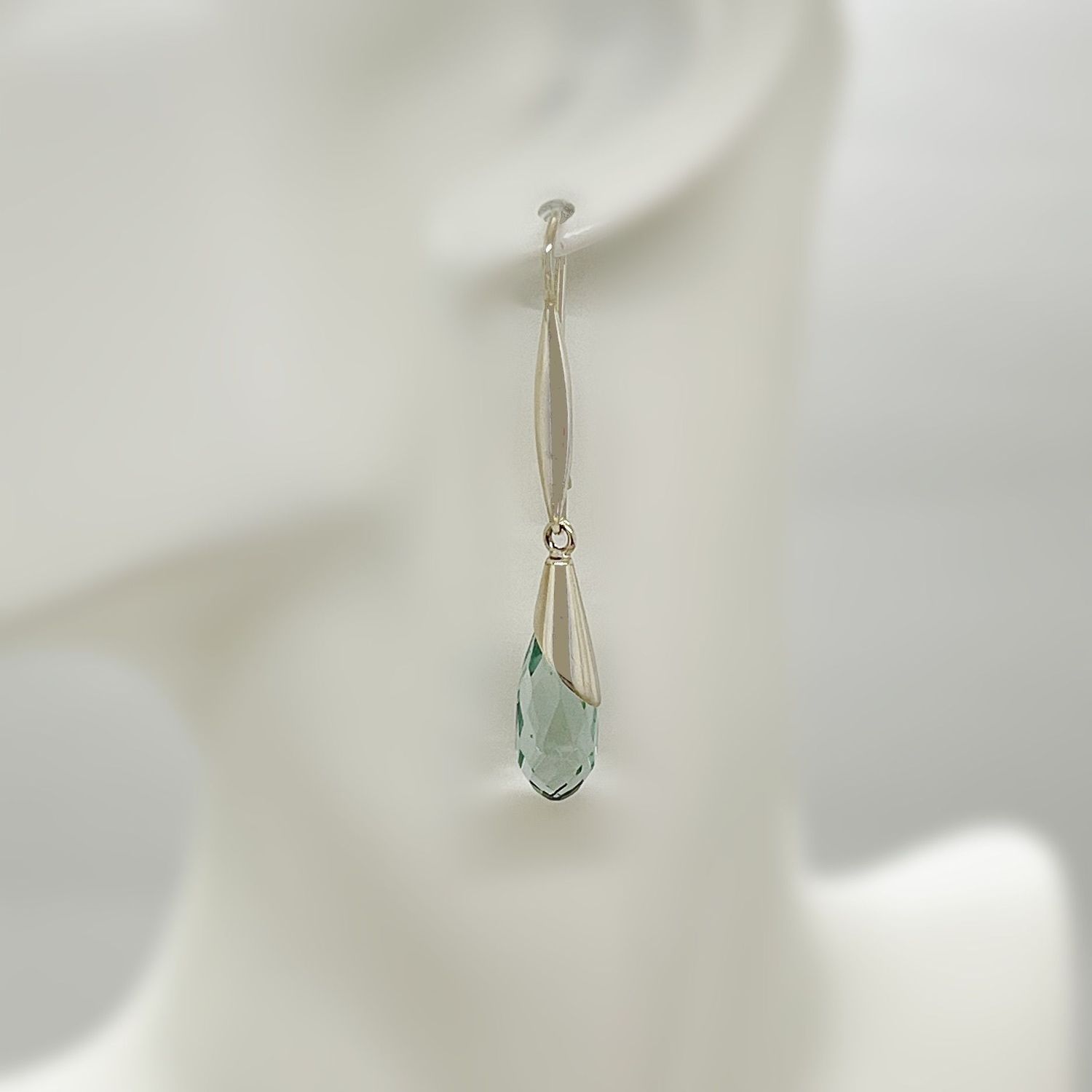 Ohrhänger Obsidian meerblau tropfen (Designhaken) "drops"