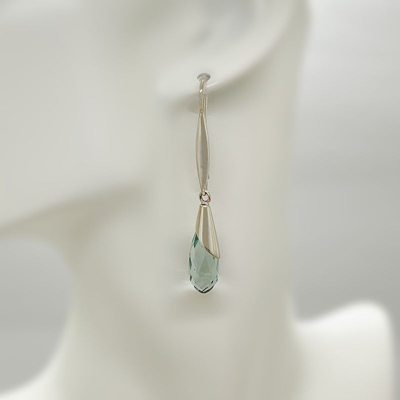 Ohrhänger Obsidian meerblau tropfen (Designhaken) Ohrhänger Obsidian meerblau tropfen (Designhaken) "drops"