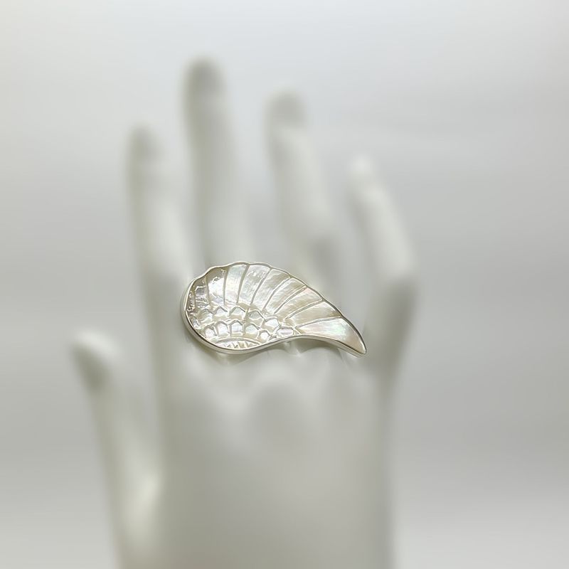 Ring Perlmutt Ring Perlmutt "Engelsflügel" - 2 x 4 cm