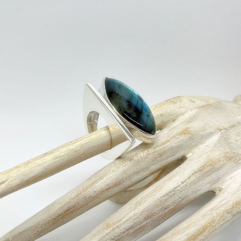 Ring Labradorite Navette Ring Labradorite Navette "double side" - 1,5 x 3,5 cm