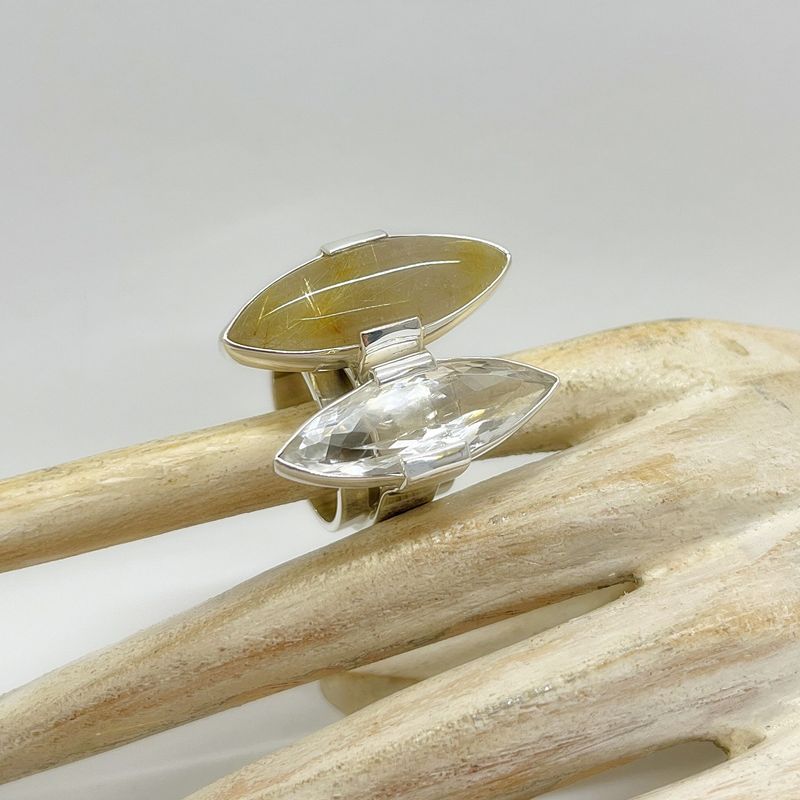 Ring Rutilquarz + Bergkristall Ring Rutilquarz + Bergkristall "twin"
