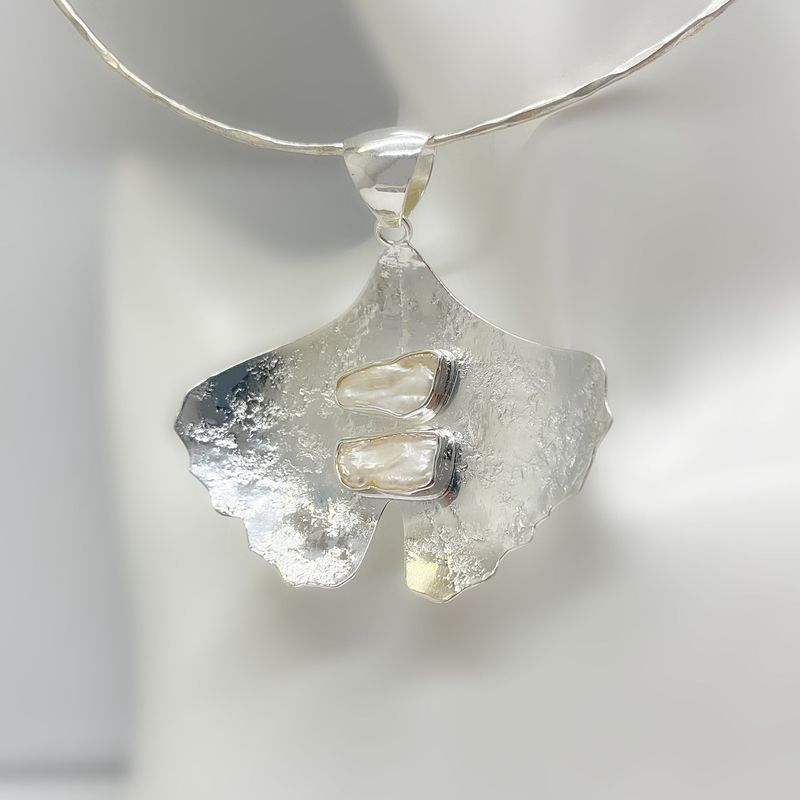 Unikat Anhänger Blisterperle Unikat Anhänger Blisterperle "Ginko"