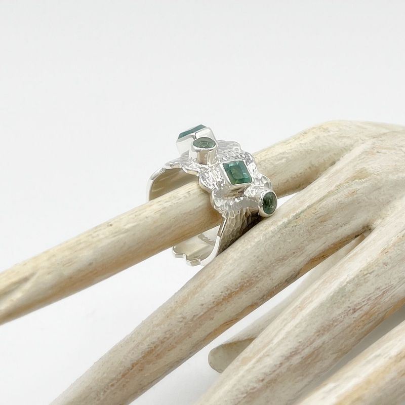 Ring Obsidian meerblau Ring Obsidian meerblau "crown cut"