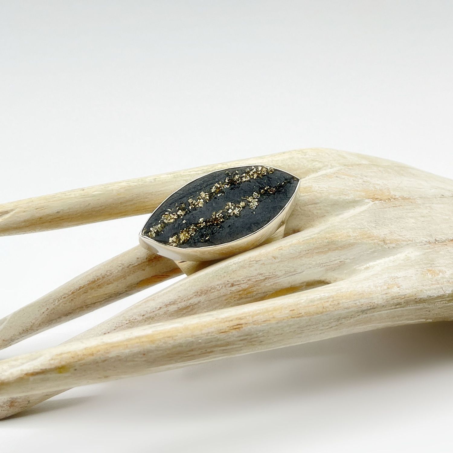 Ring Pyrit navette