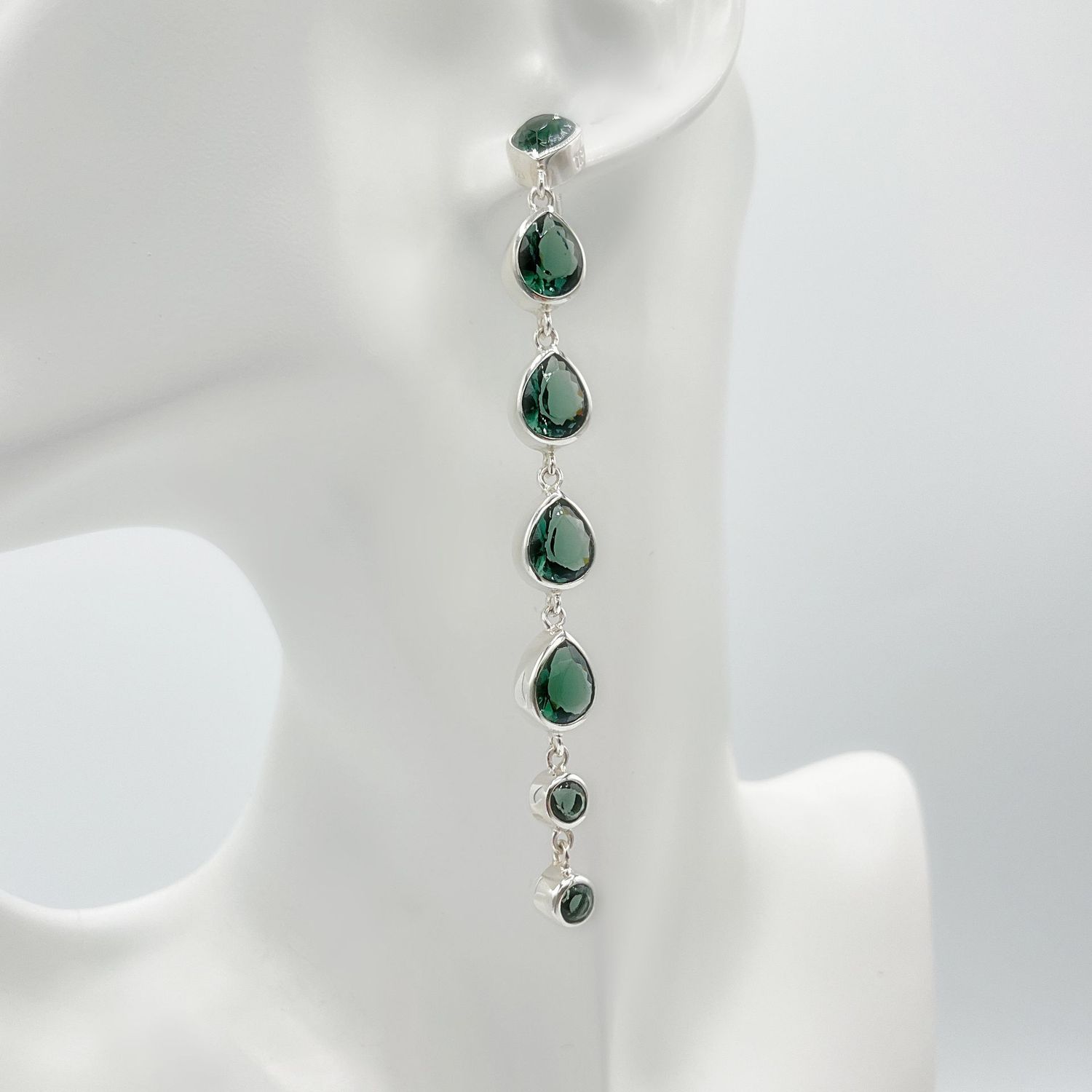 Ohrhstecker Obsidian lichtschwarz "rain drops"