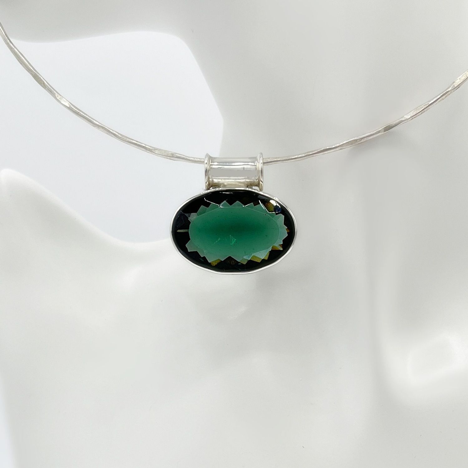 Anhänger Obsidian lichtschwarz oval  -  2 x 3 cm