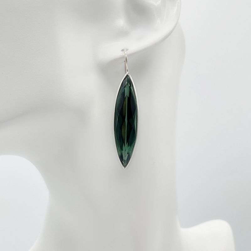 Ohrhänger Obsidian lichtschwarz navette - 1 x 4 cm Ohrhänger Obsidian lichtschwarz navette - 1 x 4 cm