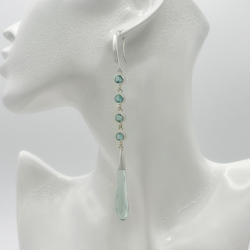 Ohrhänger Obsidian meerblau Ohrhänger Obsidian meerblau "elegant slim drop"