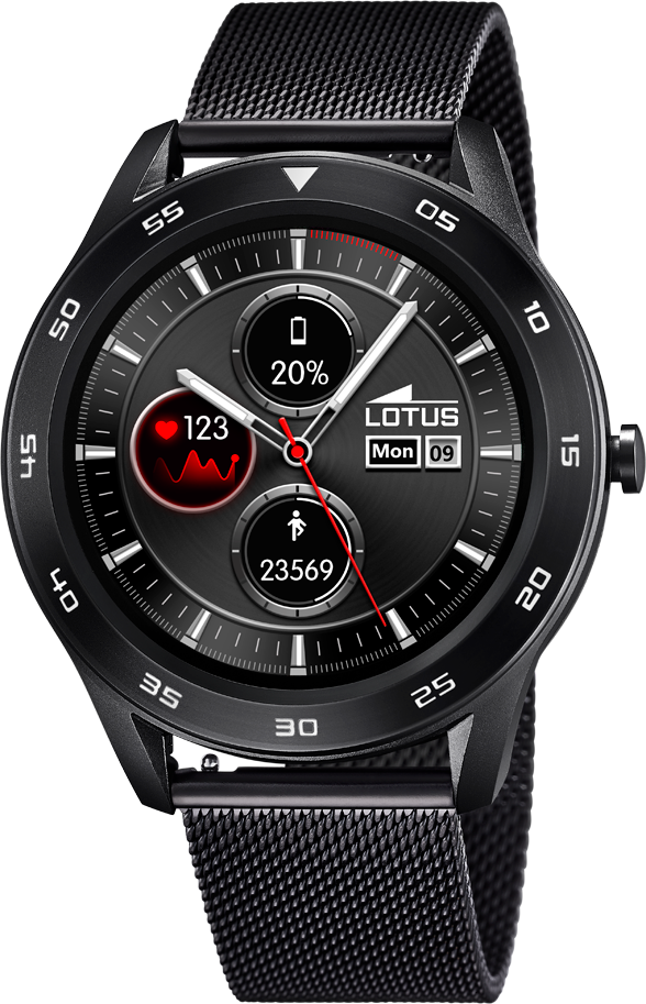 SMARTWATCH LOTUS  NERO cinturino maglia milanese