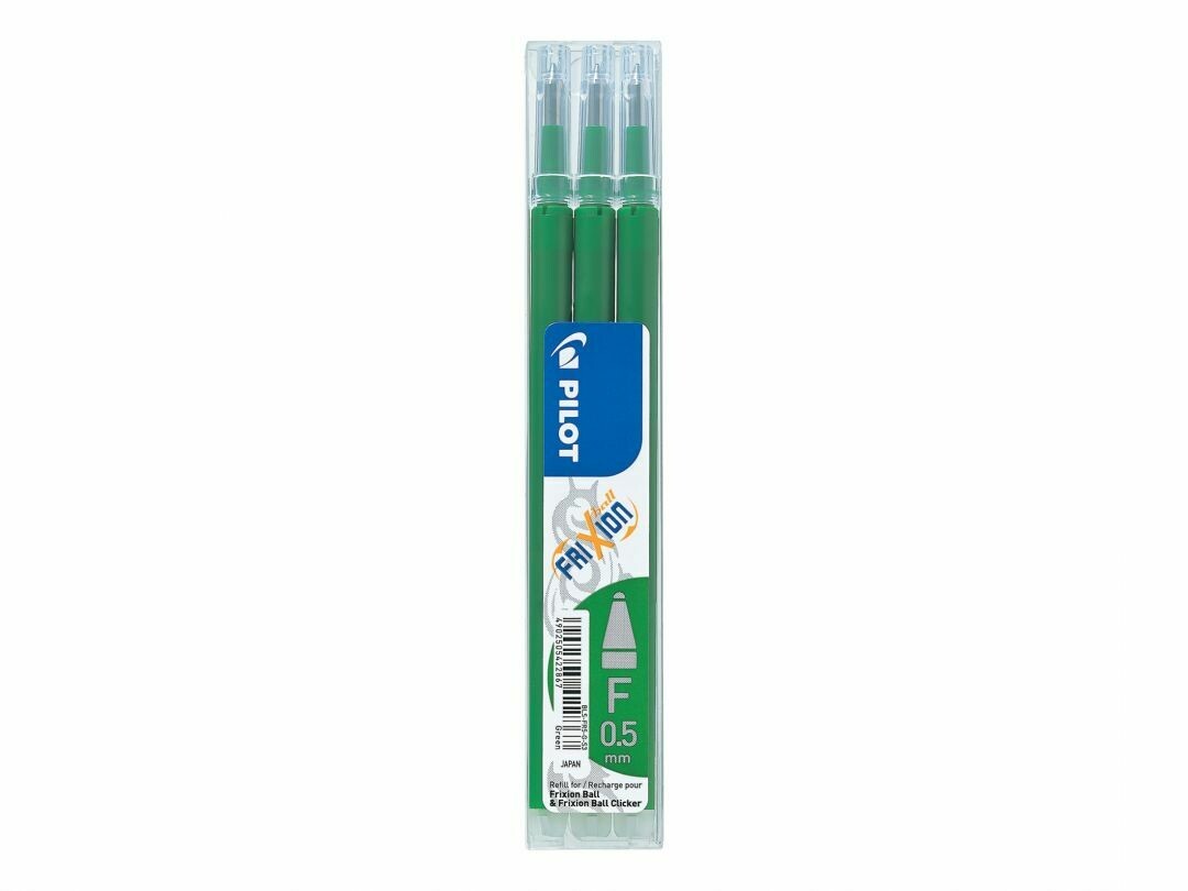 Etui de 3 recharges PILOT FRIXION " Bille Fine " 05 - encre Verte