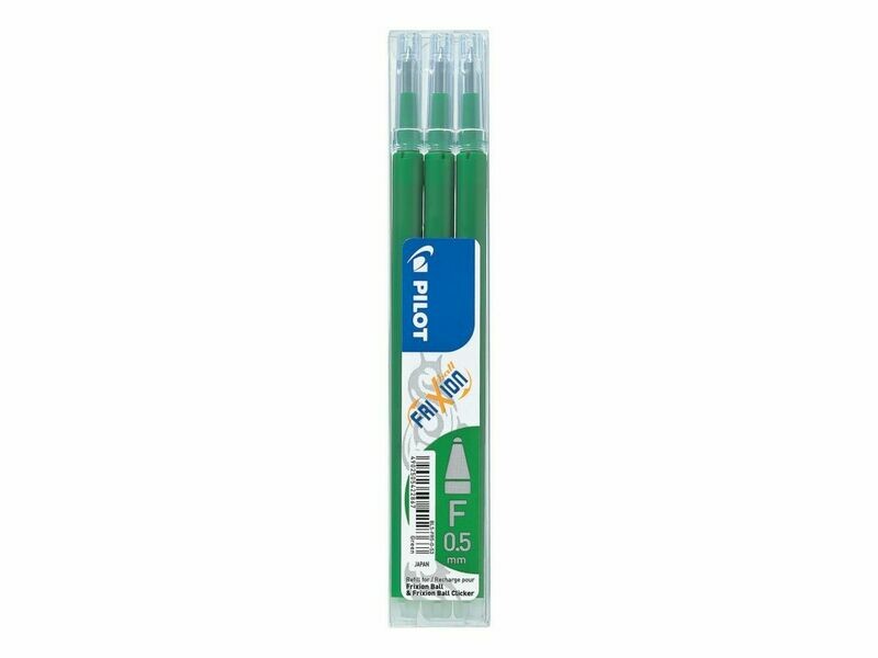 Etui de 3 recharges PILOT FRIXION " Bille Fine " 05 - encre Verte