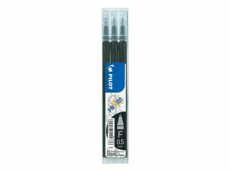 Etui de 3 recharges PILOT FRIXION " Bille Fine " 05 - encre Noire