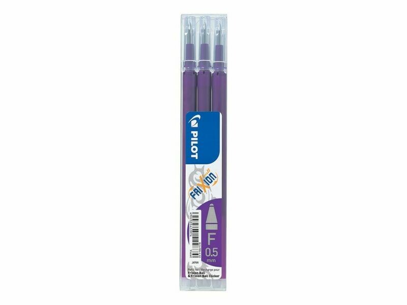 Etui de 3 recharges PILOT FRIXION " Bille Fine " 05 - encre Violette
