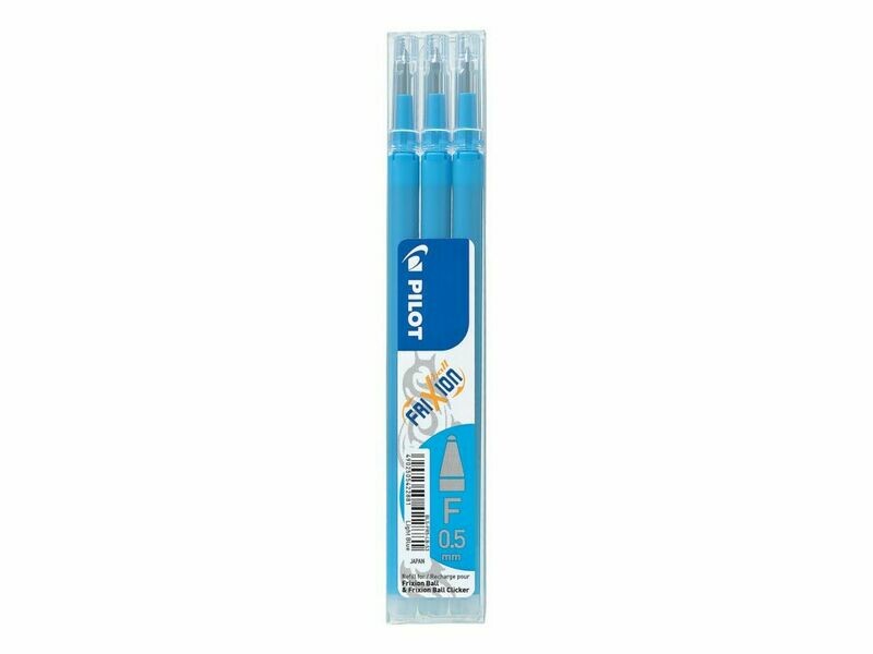 Etui de 3 recharges PILOT FRIXION " Bille Fine " 05 - encre Turquoise