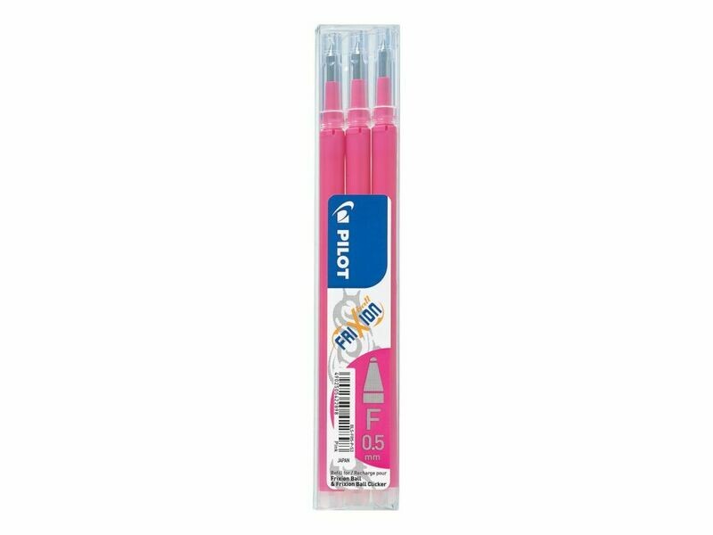 Etui de 3 recharges PILOT FRIXION " Bille Fine " 05 - encre Rose