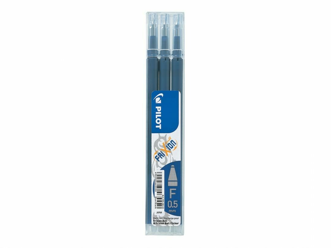 Etui de 3 recharges PILOT FRIXION " Bille Fine " 05 - encre Bleu-Noir