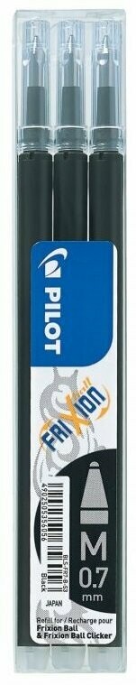 Etui de 3 recharges PILOT FRIXION 07 encre noire