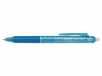 Stylo roller rétractable PILOT FRIXION CLICKER 05 - pointe fine  - encre TURQUOISE
