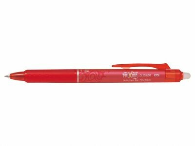 Stylo roller rétractable PILOT FRIXION CLICKER 05 - pointe fine  - encre ROUGE
