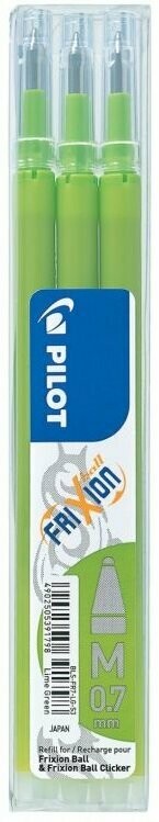 Etui de 3 recharges PILOT FRIXION 07 encre vert Clair