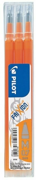 Etui de 3 recharges PILOT FRIXION 07 encre orange