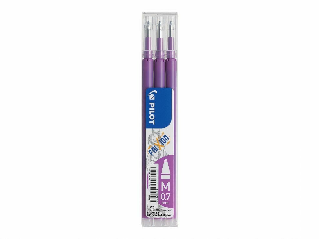 Etui de 3 recharges PILOT FRIXION 07 encre mauve