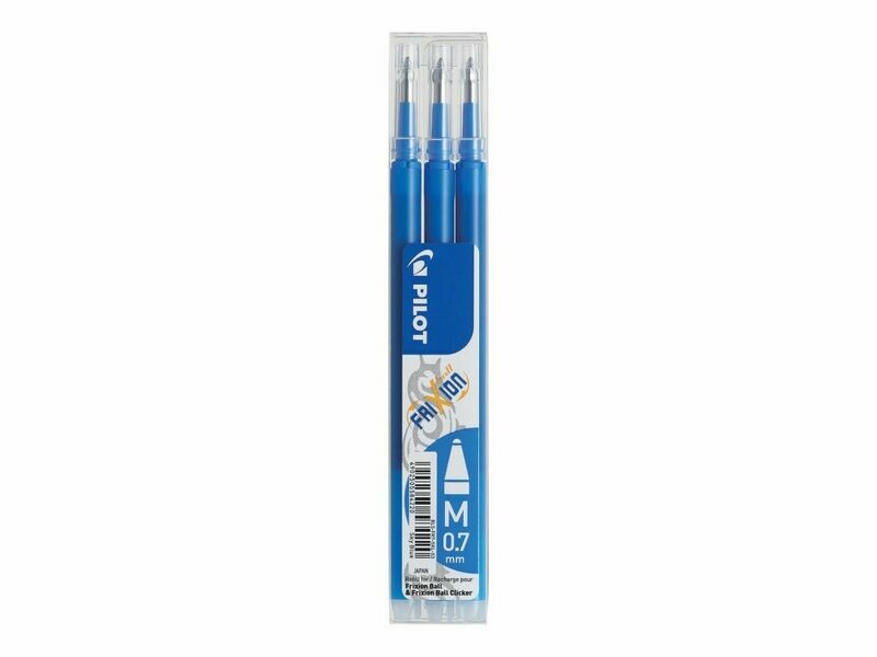 Etui de 3 recharges PILOT FRIXION 07 encre bleu-clair