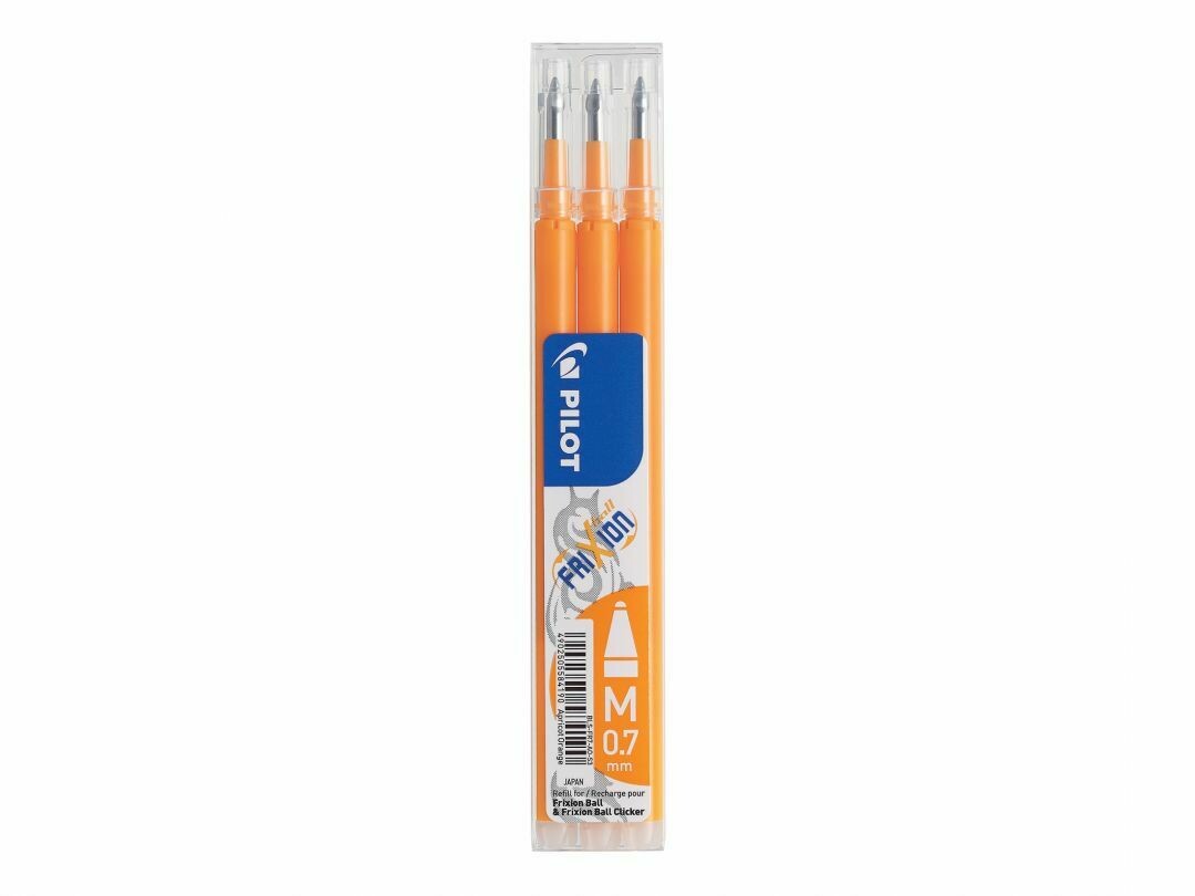 Etui de 3 recharges PILOT FRIXION 07 encre abricot-orange
