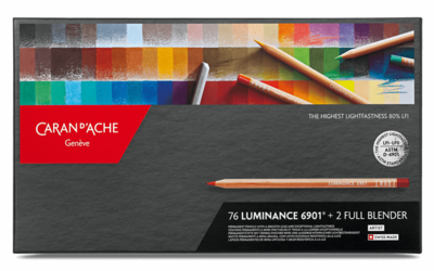 Boite coffret de 76 crayons de couleur CARAN D'ACHE LUMINANCE 6901.776