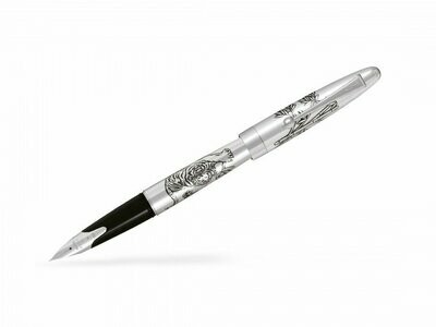 Stylo plume PILOT SILVER " TIGRE " - ARGENT MASSIF - plume OR Moyenne