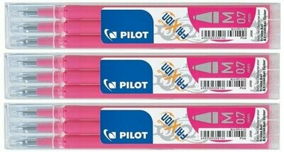 Lot de 3 étuis de 3 recharges PILOT FRIXION 07 encre Rose